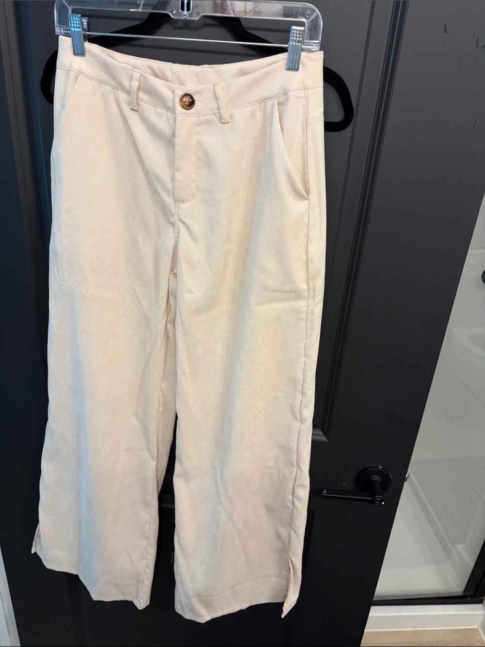 SHEIN Cream Wide Leg High-Rise Pants
